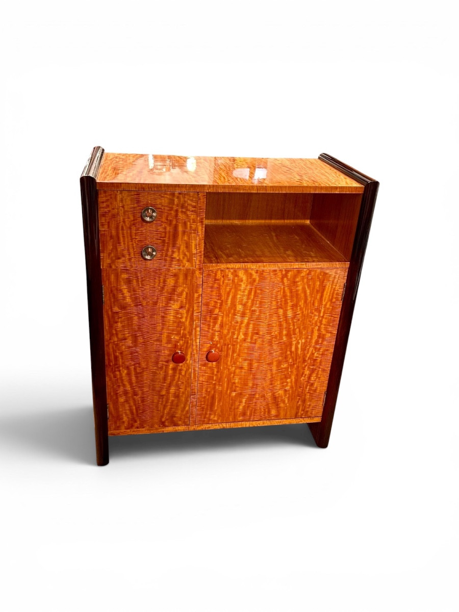 Meuble Art Deco moderniste en citronnier et palissandre ca 1930-photo-3